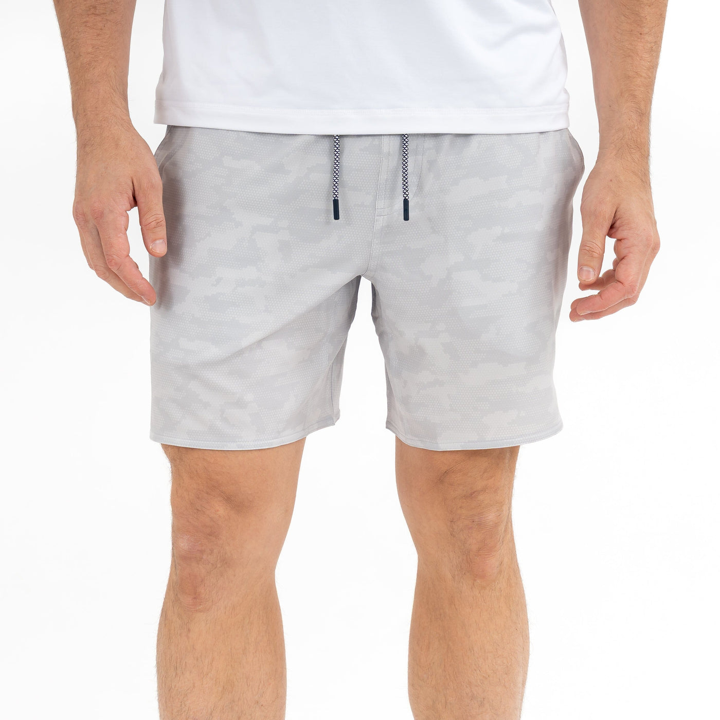 Grit Gym Short - 7" | The Hex Camo - Stratus Grey