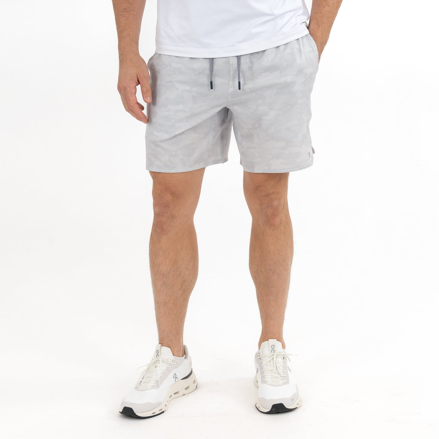 Grit Gym Short - 7" | The Hex Camo - Stratus Grey