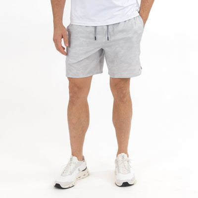 Grit Gym Short - 7" | The Hex Camo - Stratus Grey