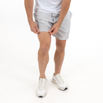 Grit Gym Short - 7" | The Hex Camo - Stratus Grey