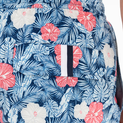 Medley Swim Trunk | The Hibiscus - Admiral Navy/Pale Blue