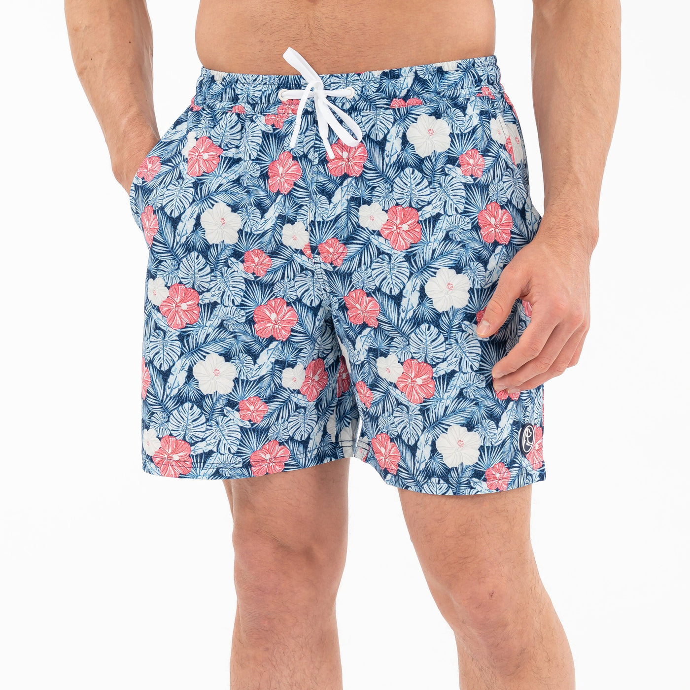 Medley Swim Trunk | The Hibiscus - Admiral Navy/Pale Blue