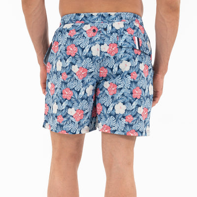 Medley Swim Trunk | The Hibiscus - Admiral Navy/Pale Blue