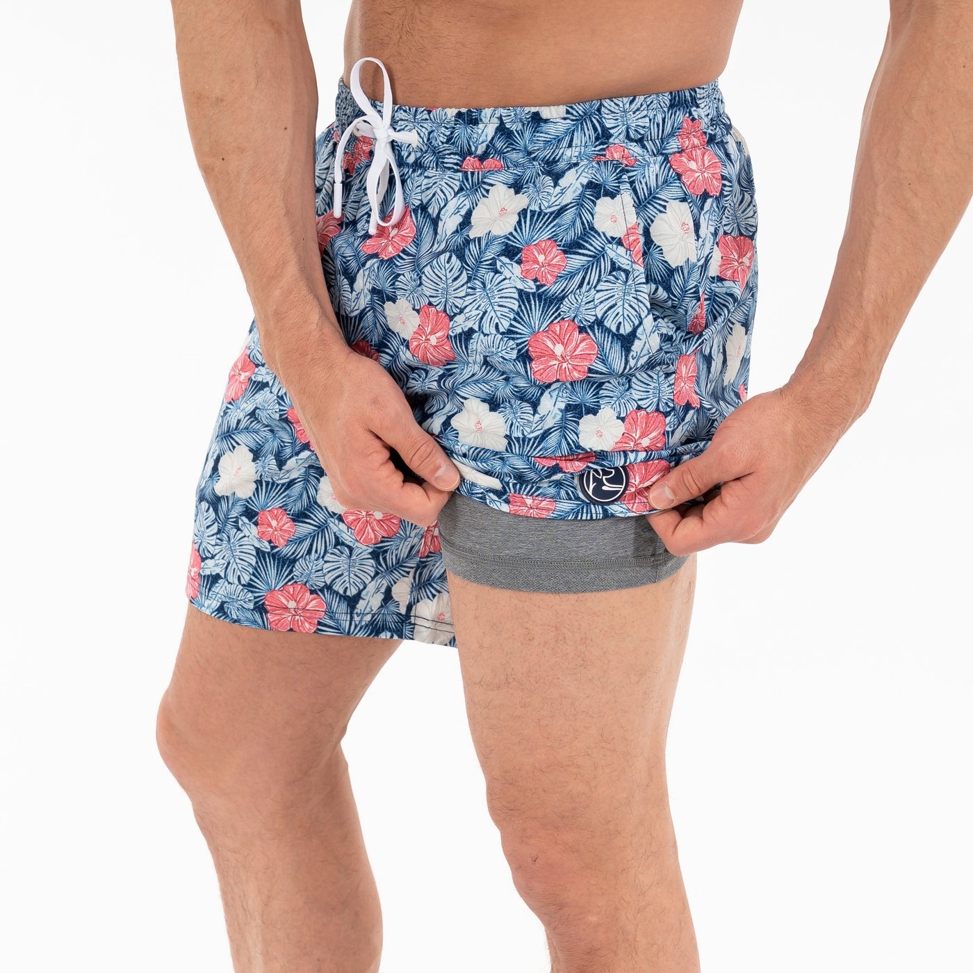 Medley Swim Trunk | The Hibiscus - Admiral Navy/Pale Blue