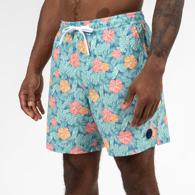 Medley Swim Trunk | The Hibiscus - Vintage Blue