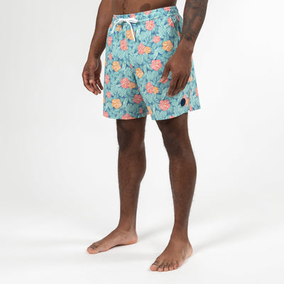 Medley Swim Trunk | The Hibiscus - Vintage Blue