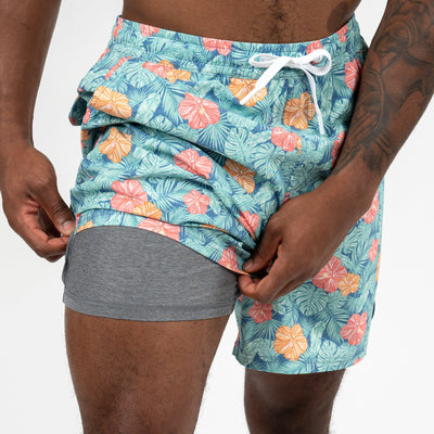 Medley Swim Trunk | The Hibiscus - Vintage Blue