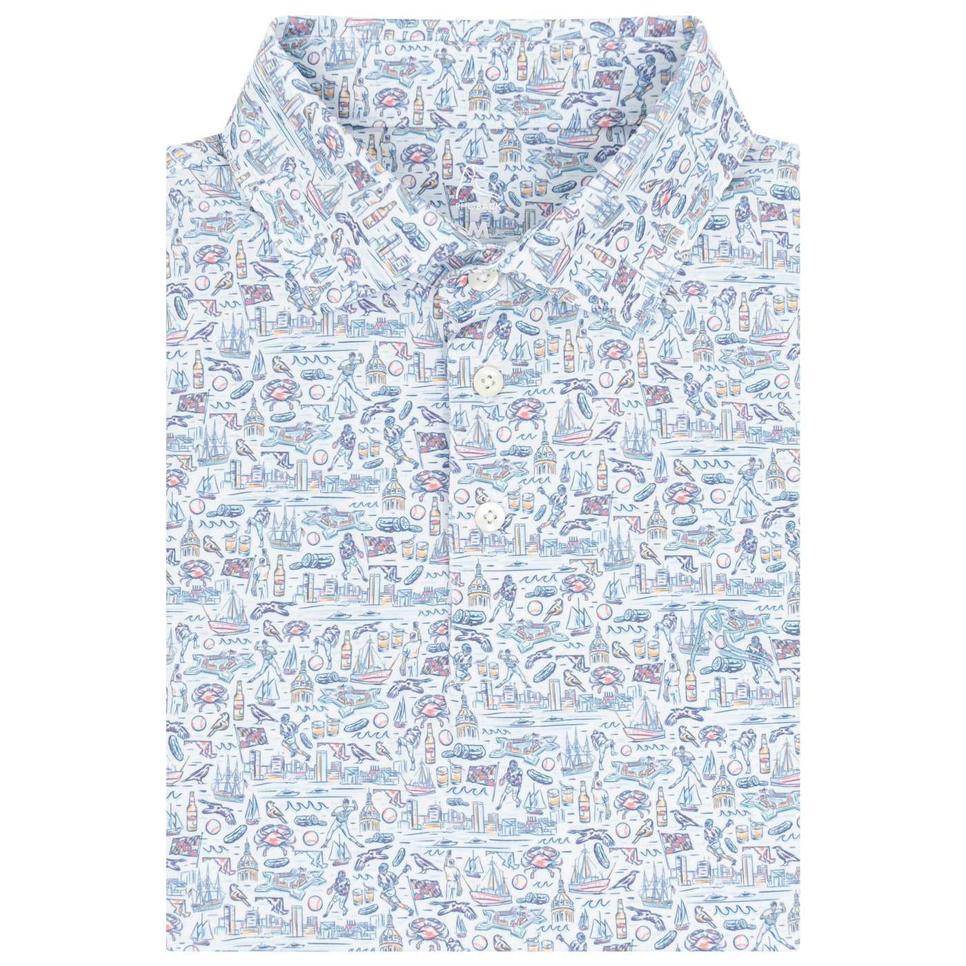 The Hon | Performance Polo | The Hon - White/Highcountry Blue - MD