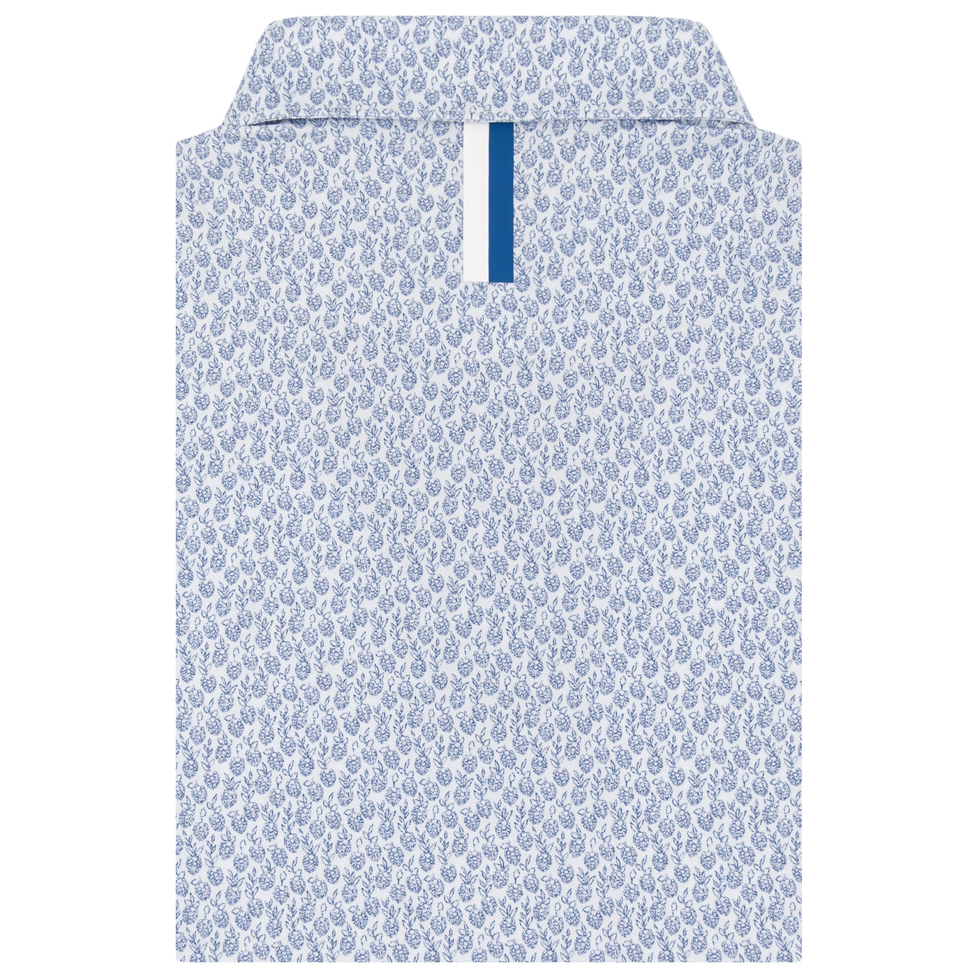 The Hops Floral | Performance Polo | The Hops Floral - White/Short Stop Blue