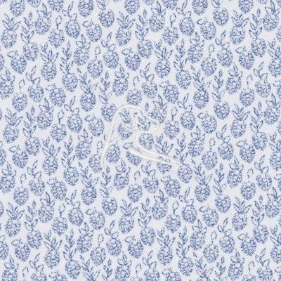 The Hops Floral | Performance Polo | The Hops Floral - White/Short Stop Blue