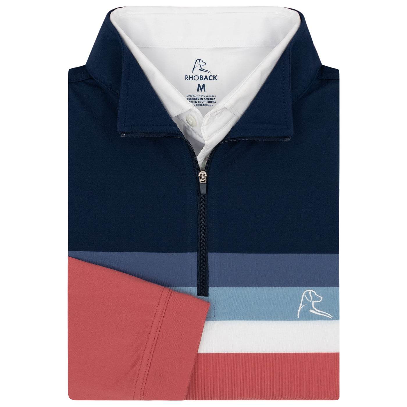 Horizon Block Performance Q-Zip | The Horizon Block - Rouge Red/Fleet Navy/Slate Blue