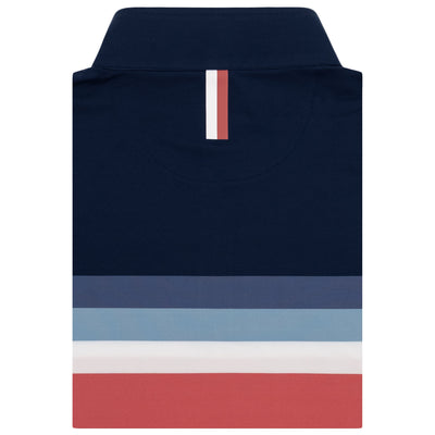 Horizon Block Performance Q-Zip | The Horizon Block - Rouge Red/Fleet Navy/Slate Blue