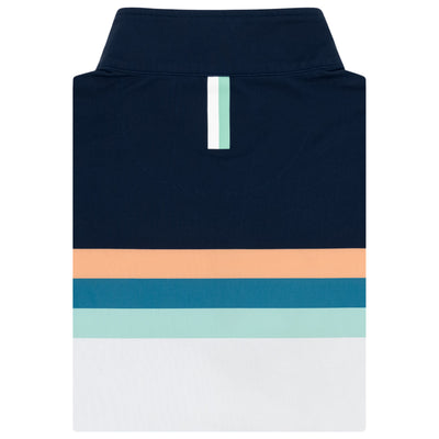 Horizon Block Performance Q-Zip | The Horizon Block - White/Fleet Navy/Melon/Mariner Blue/Mint Green