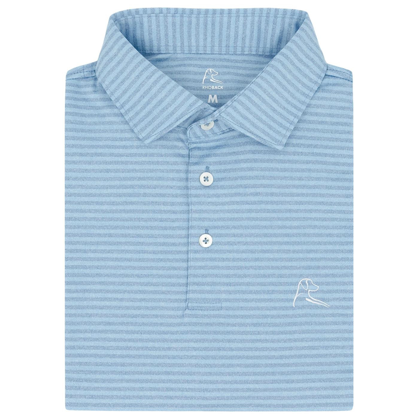 The Barts Heather Stripe | Performance Polo | The Barts Heather Stripe - Vintage Blue/Stone Blue