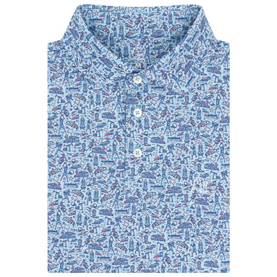 The Houston | Performance Polo | The Houston - Pale Blue/Deep Blue - TX