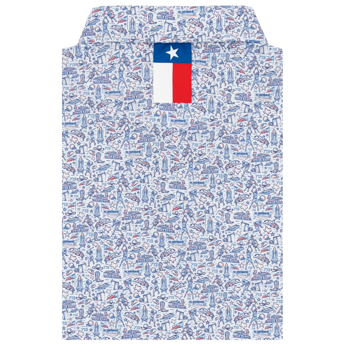 The Houston | Performance Polo | The Houston - White/Deep Blue - TX