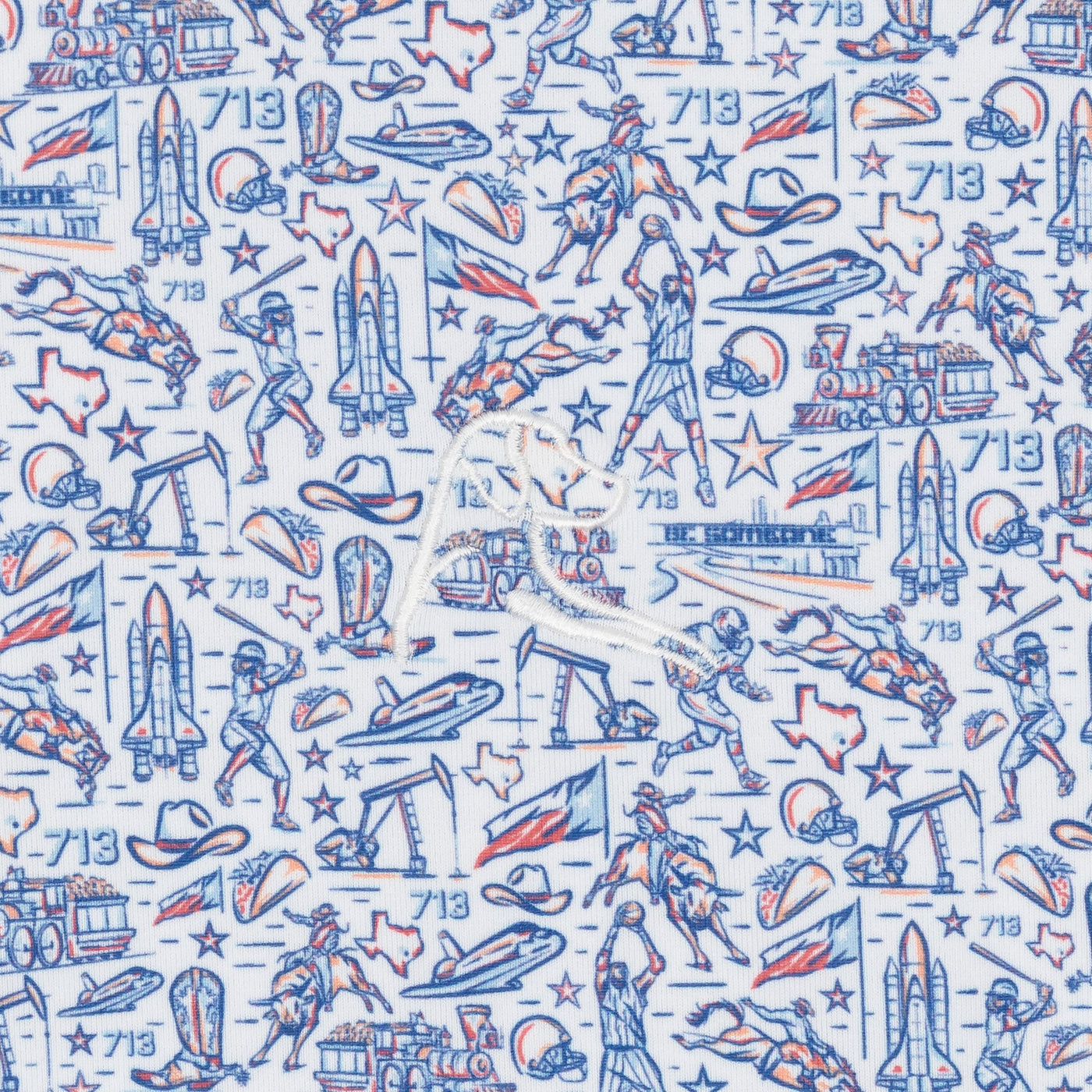 The Houston | Performance Polo | The Houston - White/Deep Blue - TX