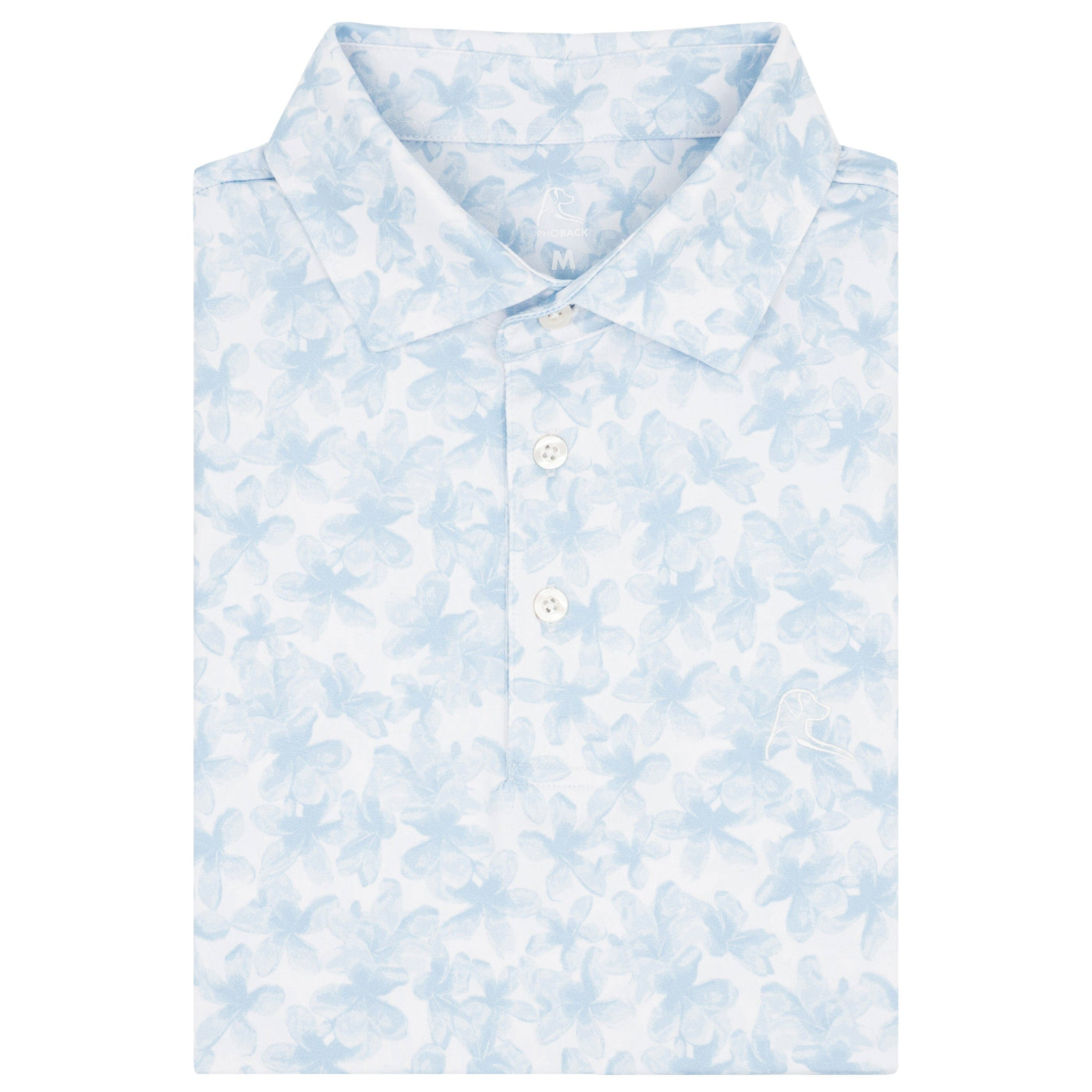 The Hula Bloom | Performance Polo | The Hula Bloom - White/Pure Blue