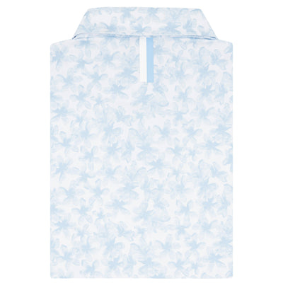 The Hula Bloom | Performance Polo | The Hula Bloom - White/Pure Blue
