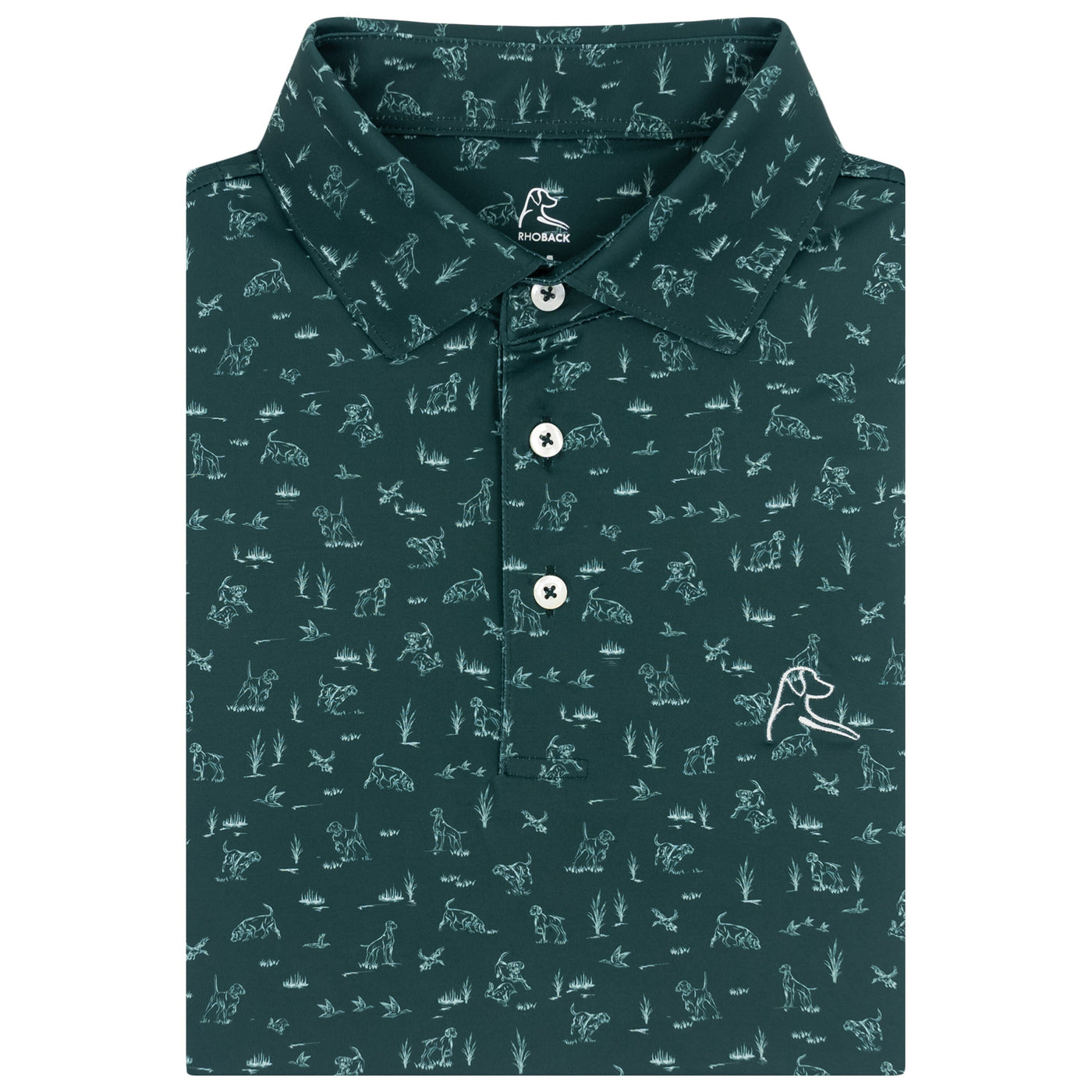 The Hunting Dog | Performance Polo | The Hunting Dog - Ponderosa Green/White