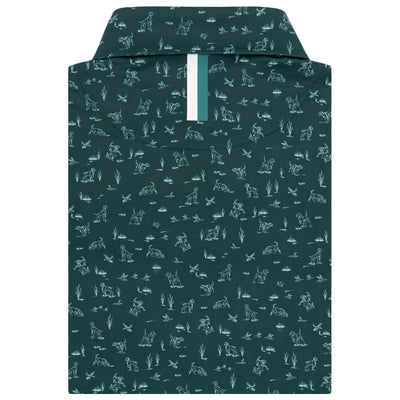 The Hunting Dog | Performance Polo | The Hunting Dog - Ponderosa Green/White