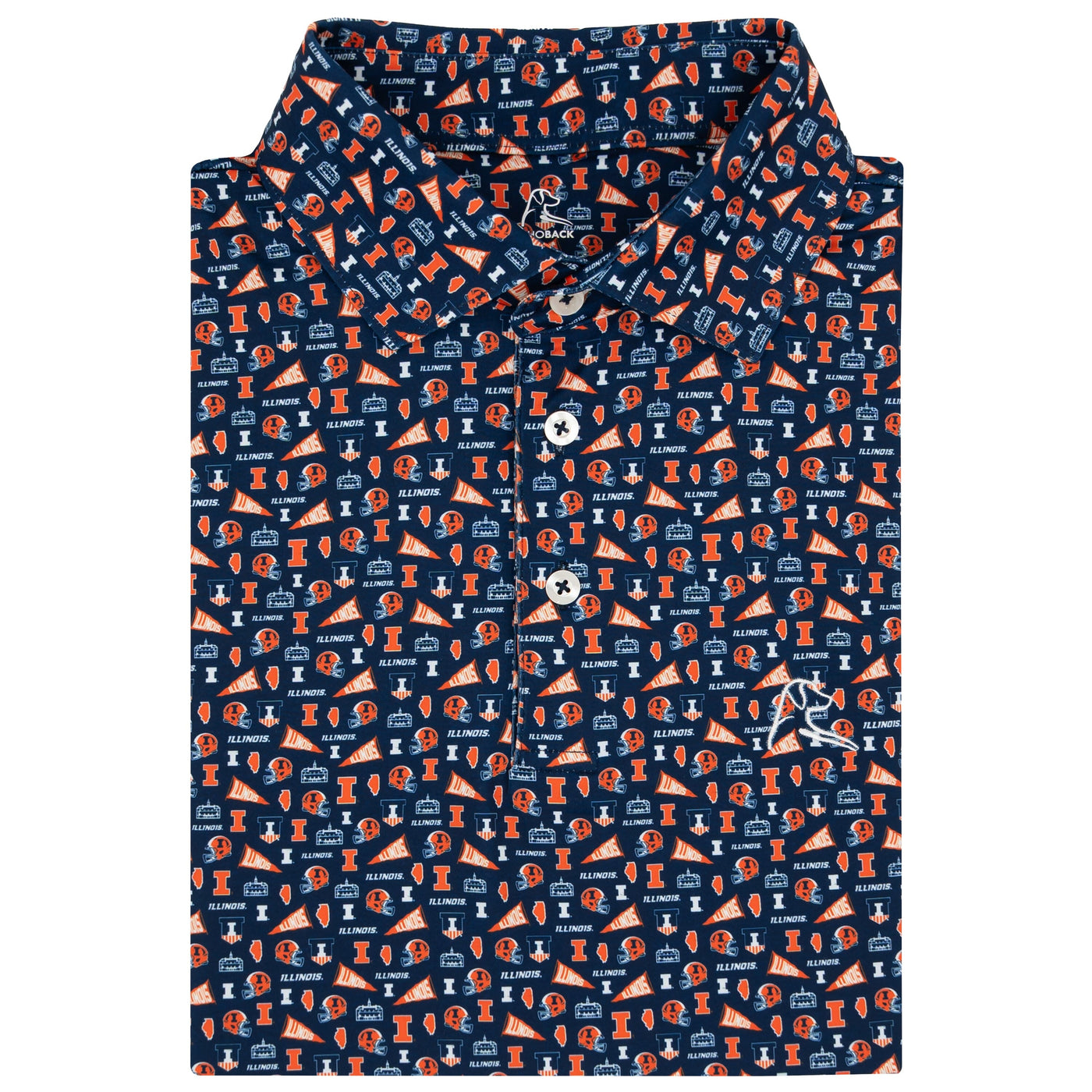 The Illinois Gameday | Collegiate Polo | The Illinois Gameday - Indigo Blue/Orange Burst