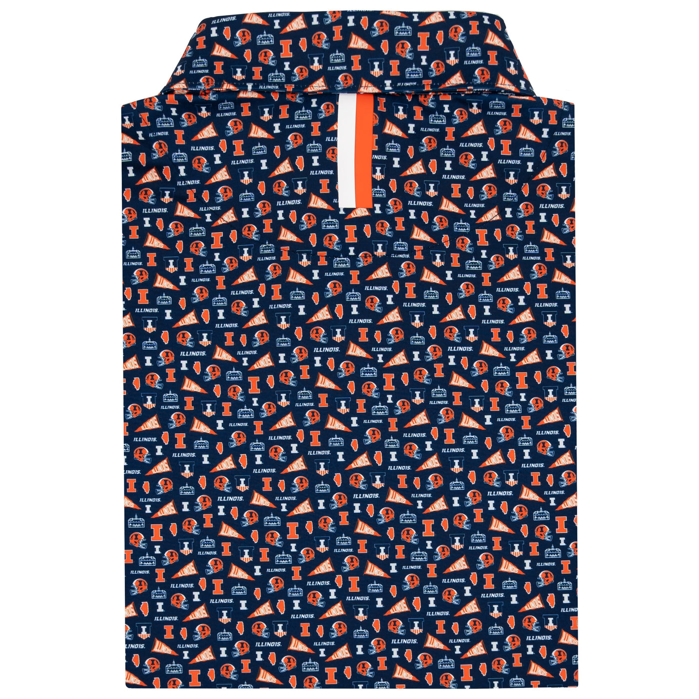 The Illinois Gameday | Collegiate Polo | The Illinois Gameday - Indigo Blue/Orange Burst