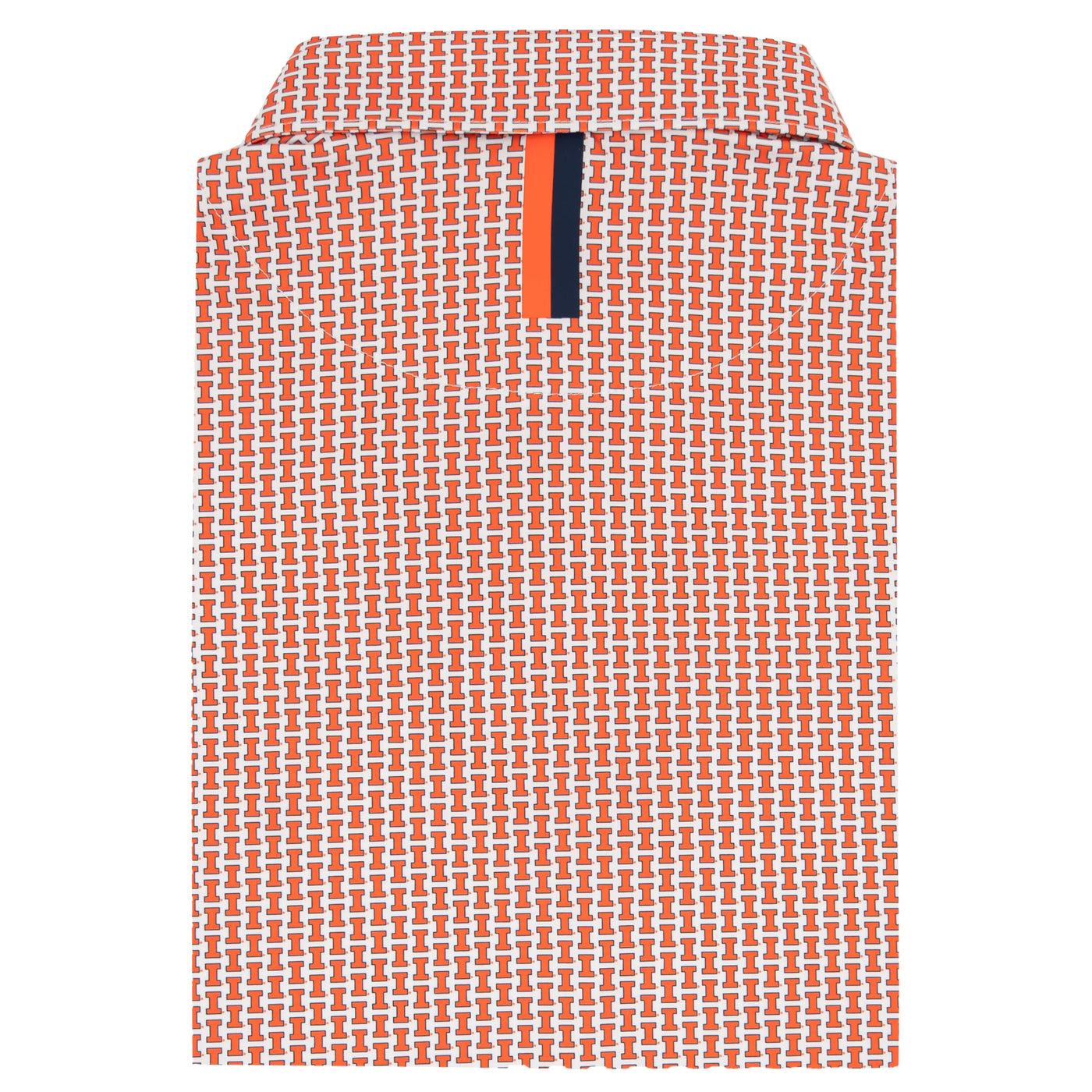 The Illinois Hail To The Orange | Collegiate Polo | The Illinois Hail To The Orange - White/Orange Burst
