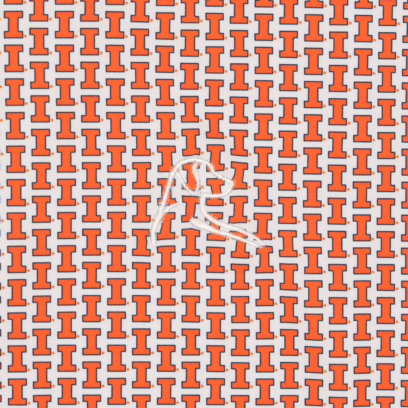 The Illinois Hail To The Orange | Collegiate Polo | The Illinois Hail To The Orange - White/Orange Burst