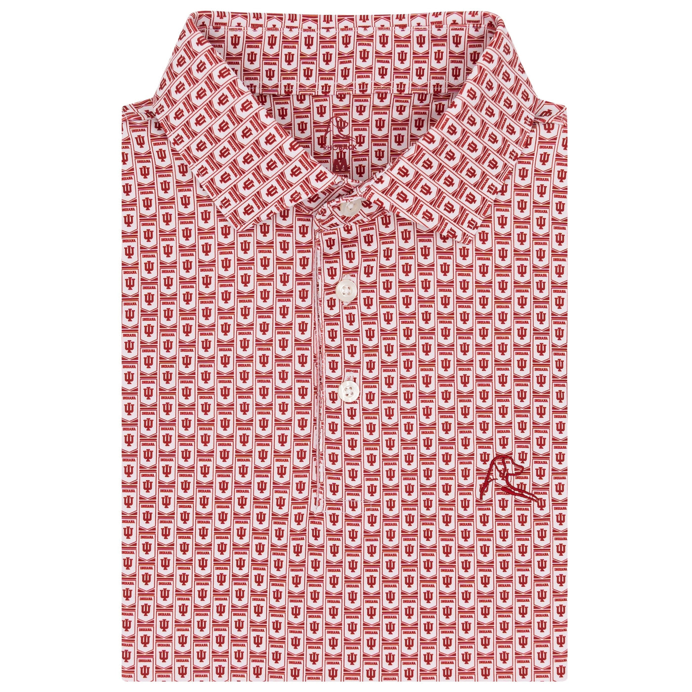 The Indiana Banner | Collegiate Polo | The Indiana Banner - White/Carmine Red
