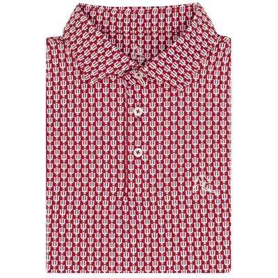The Indiana Hoosiers® | Collegiate Polo | The Indiana Hoosiers® - Carmine Red/White