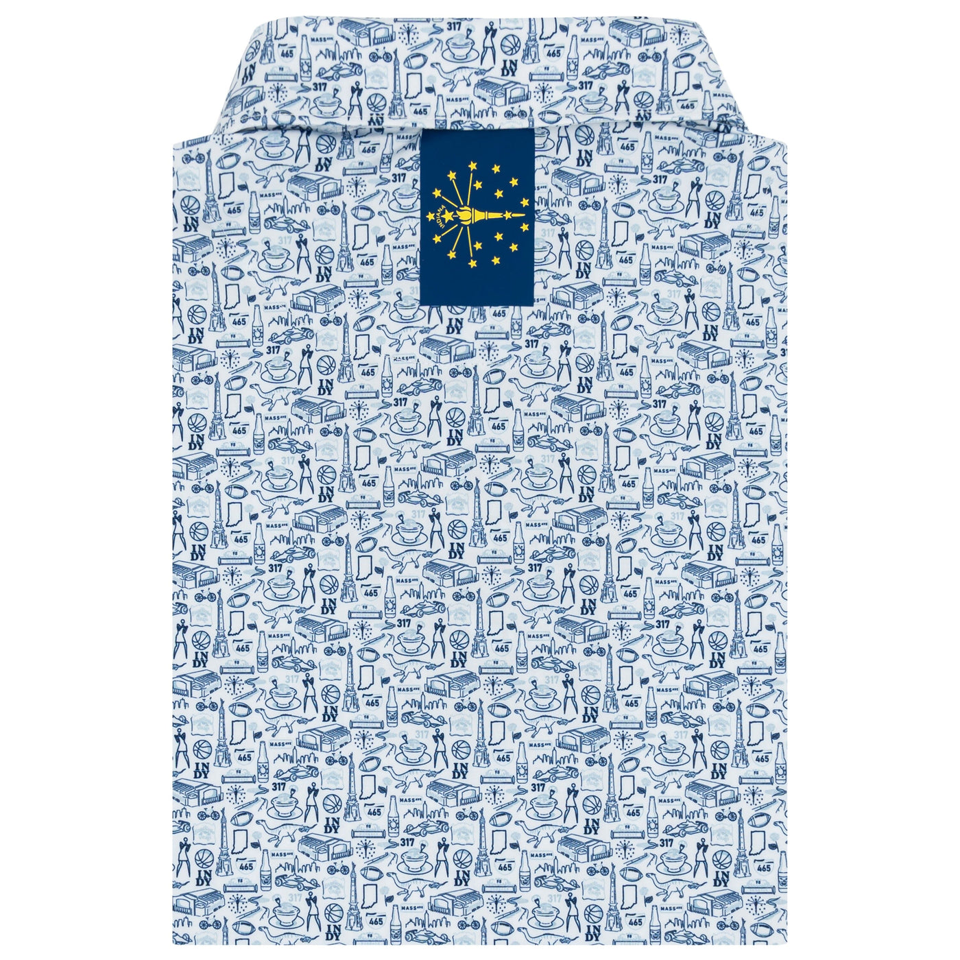 The Indy | Performance Polo | The Indy - White/Zenith Blue - IN