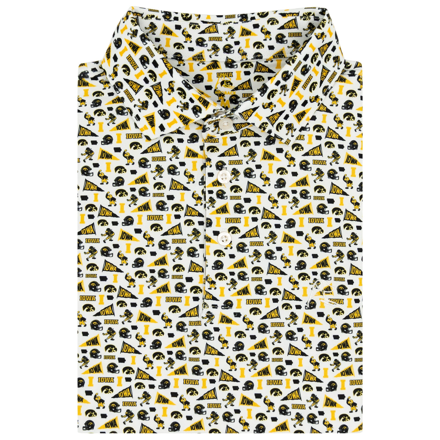The Iowa Gameday | Collegiate Polo | The Iowa Gameday - White/Bright Yellow