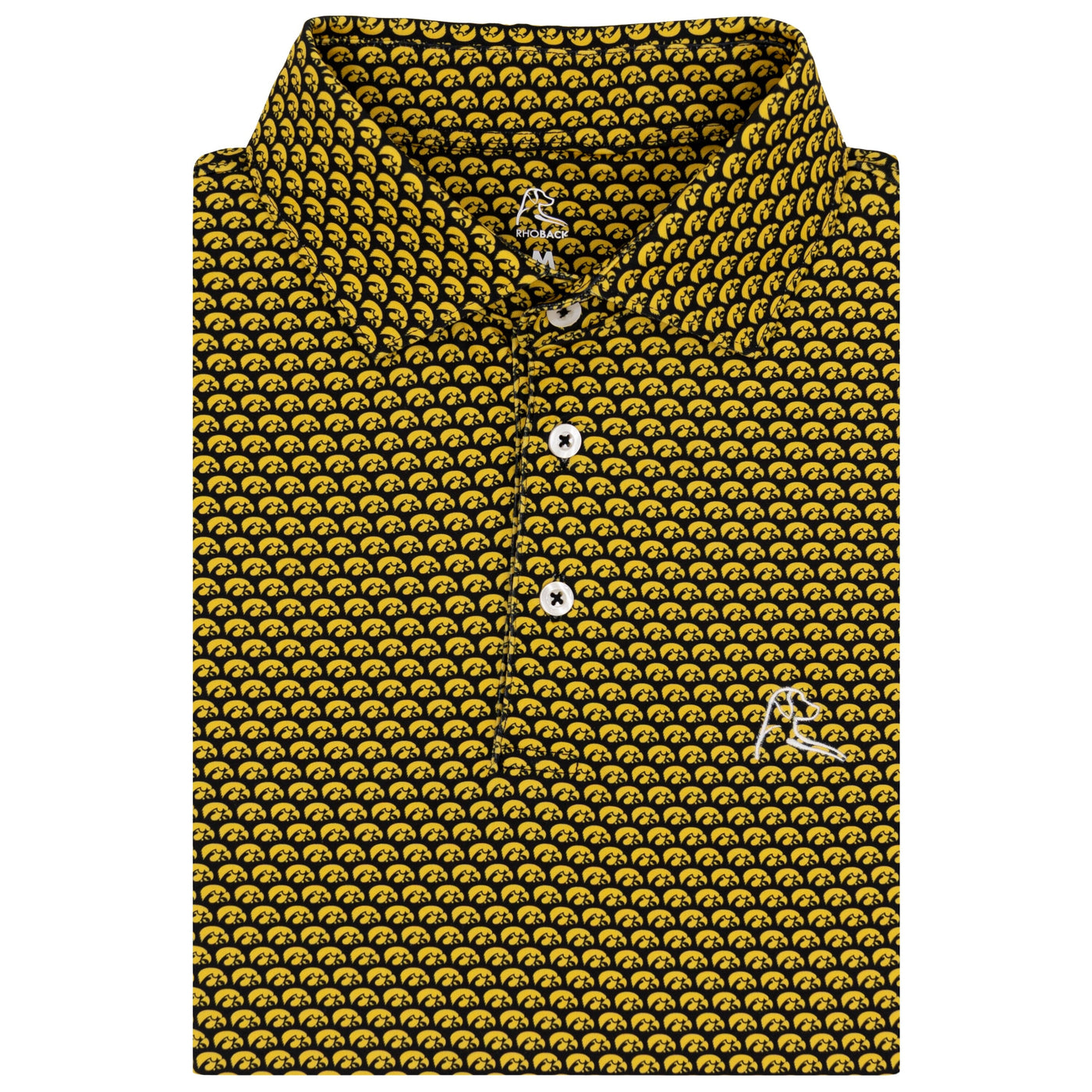 The Iowa Hawkeyes® | Collegiate Polo | The Iowa Hawkeyes® - Black/Bright Yellow