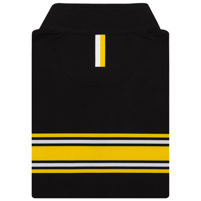 Iowa Jersey Stripe Collegiate Q-Zip | The Iowa Jersey Stripe - Black/Bright Yellow