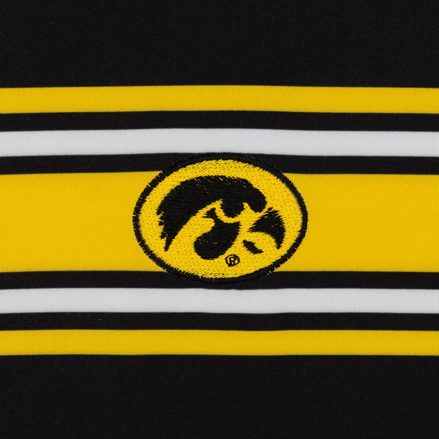 Iowa Jersey Stripe Collegiate Q-Zip | The Iowa Jersey Stripe - Black/Bright Yellow