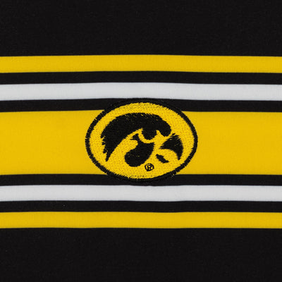 Iowa Jersey Stripe Collegiate Q-Zip | The Iowa Jersey Stripe - Black/Bright Yellow