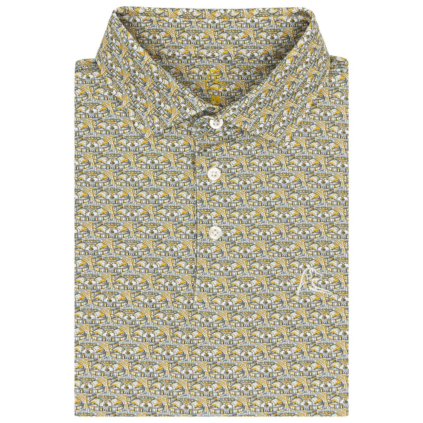 The Iowa Kinnick Stadium™ | Collegiate Polo | The Iowa Kinnick Stadium™ - White/Bright Yellow