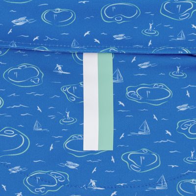 The Island Green | Performance Polo | The Island Green - Marlin Blue/White