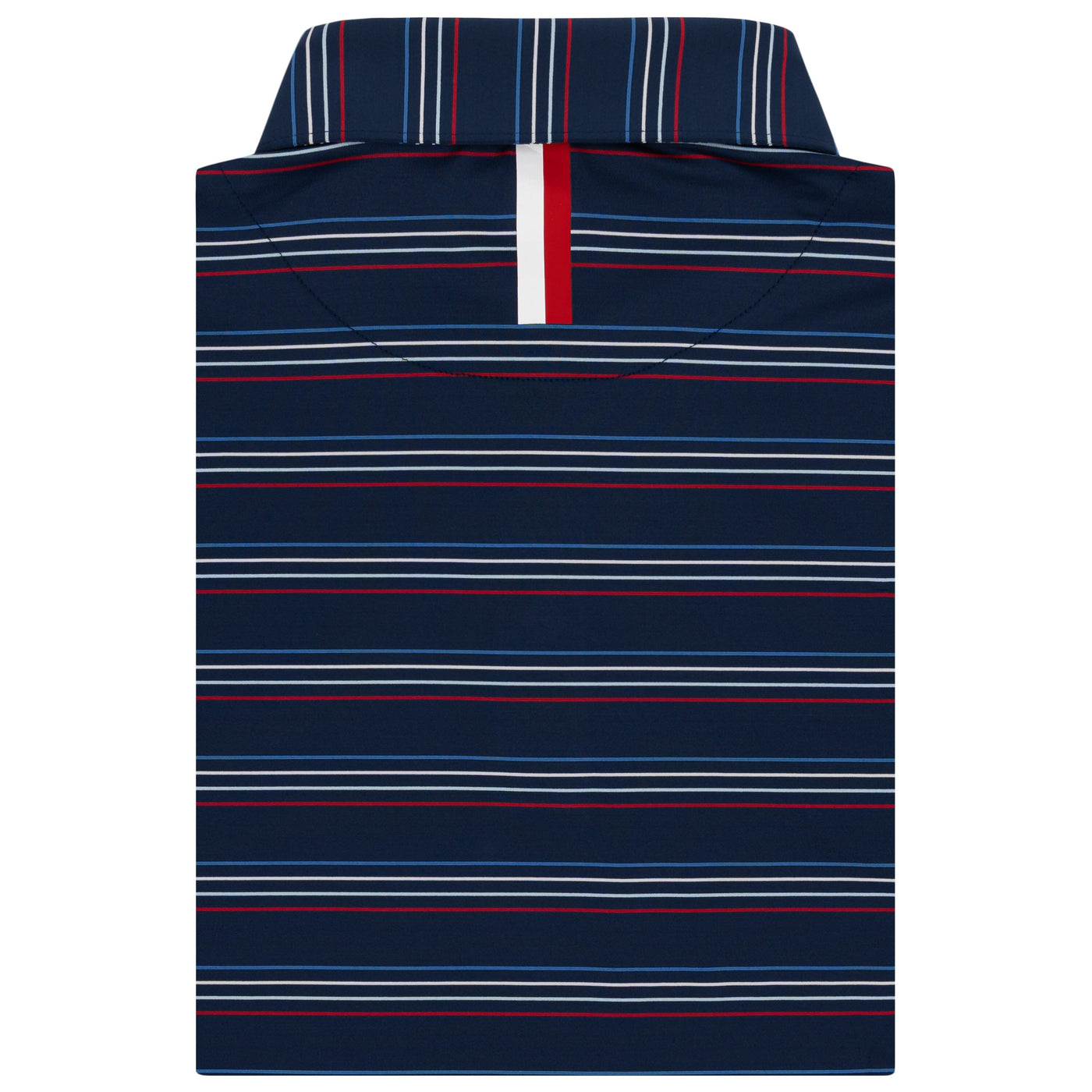 The Ivy Stripe | Long Sleeve Performance Polo | The Ivy Stripe - Fleet Navy/Cardinal Red