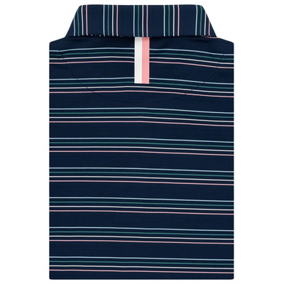 The Ivy Stripe | Performance Polo | The Ivy Stripe - Fleet Navy/Dogwood Pink