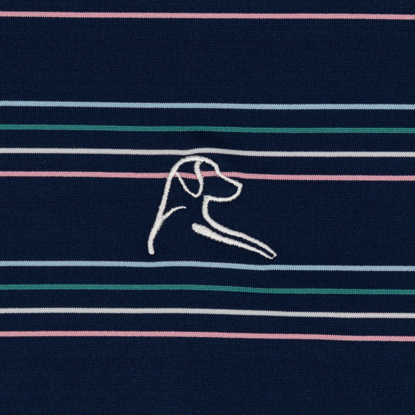 The Ivy Stripe | Performance Polo | The Ivy Stripe - Fleet Navy/Dogwood Pink