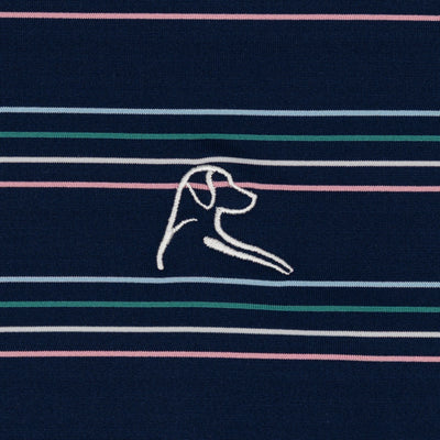 The Ivy Stripe | Performance Polo | The Ivy Stripe - Fleet Navy/Dogwood Pink