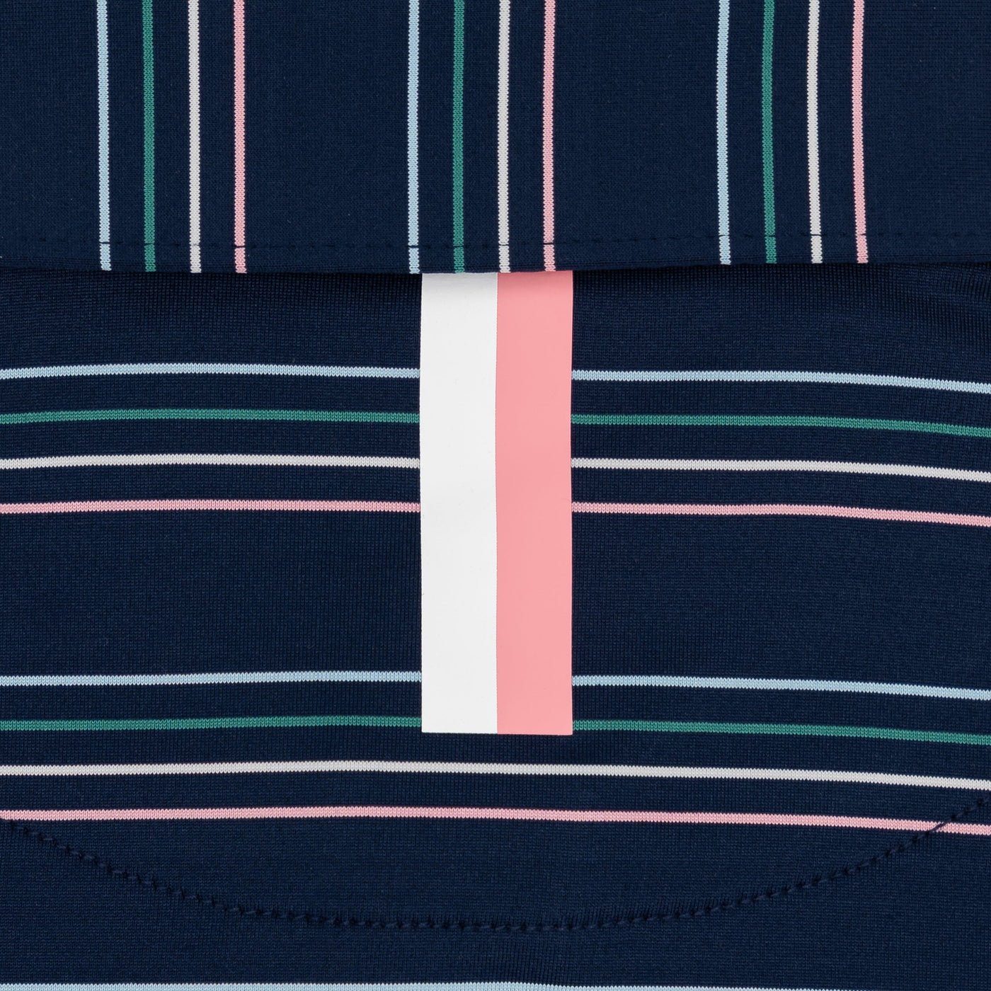The Ivy Stripe | Performance Polo | The Ivy Stripe - Fleet Navy/Dogwood Pink