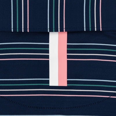 The Ivy Stripe | Performance Polo | The Ivy Stripe - Fleet Navy/Dogwood Pink