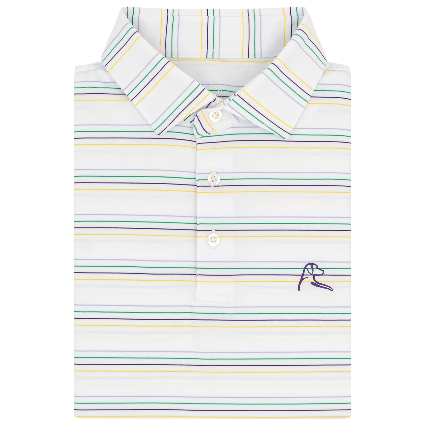 The Ivy Stripe | Performance Polo | The Ivy Stripe - White/Lavender