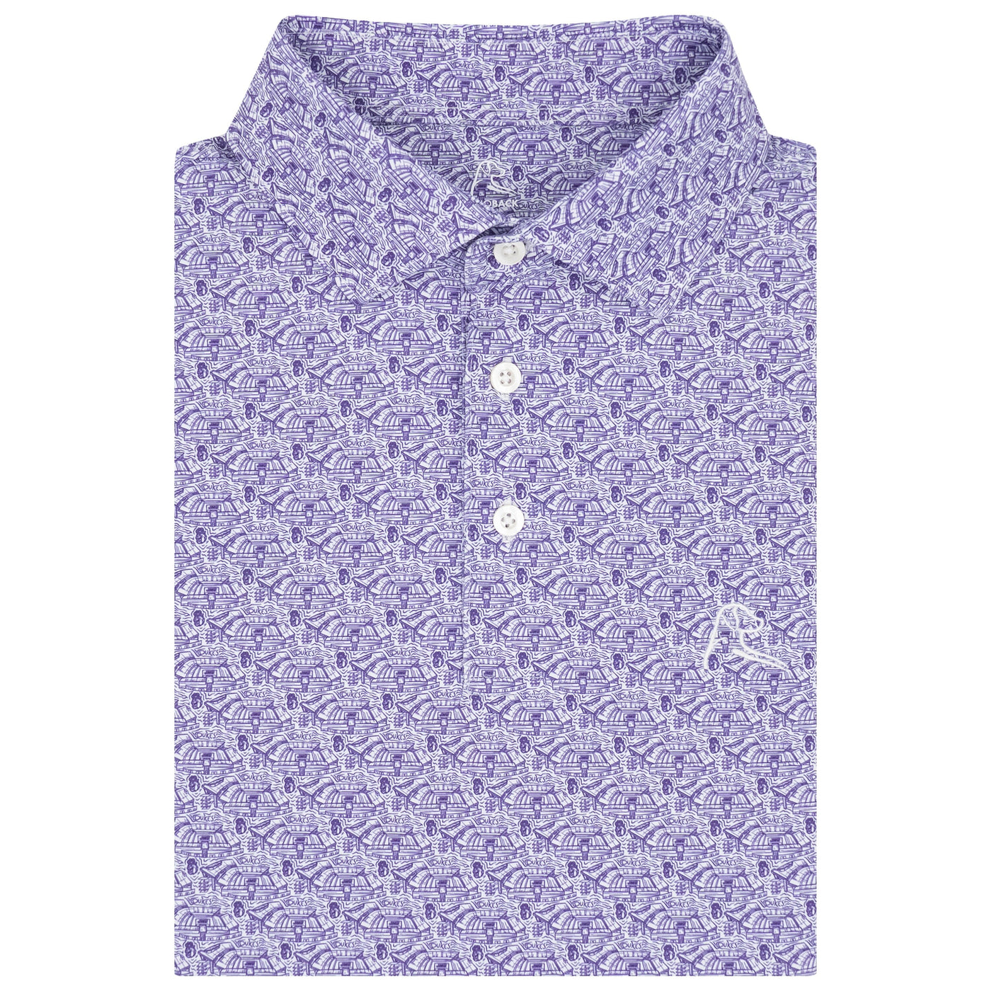 The James Madison Bridgeforth Stadium | Collegiate Polo | The James Madison Bridgeforth Stadium - White/Dark Violet