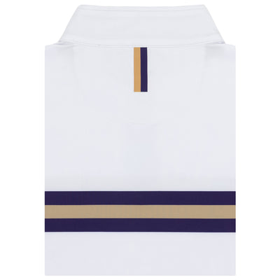 James Madison Helmet Stripe Collegiate Q-Zip | The James Madison Helmet Stripe - White/Dark Violet