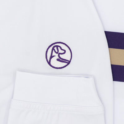 James Madison Helmet Stripe Collegiate Q-Zip | The James Madison Helmet Stripe - White/Dark Violet