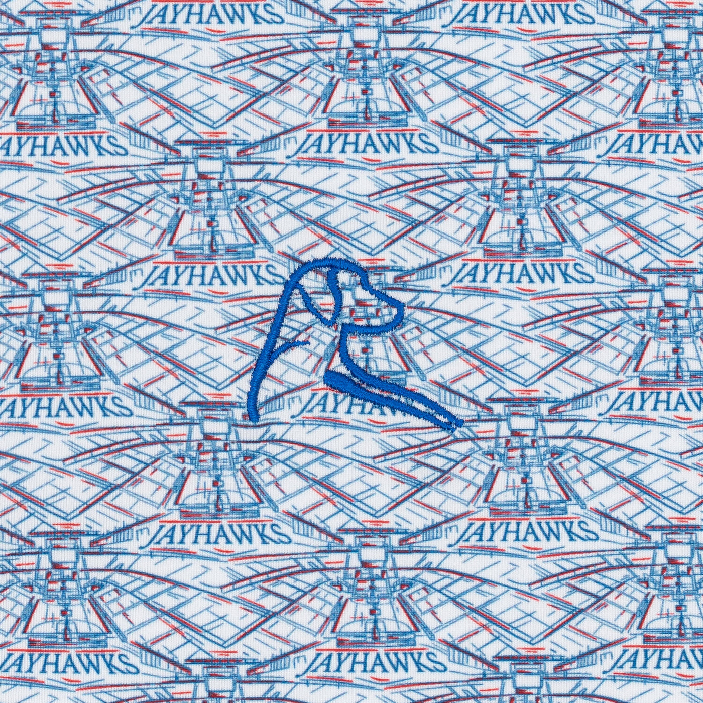 The Kansas Allen Fieldhouse® | Collegiate Polo | The Kansas Allen Fieldhouse® - White/Azure Blue